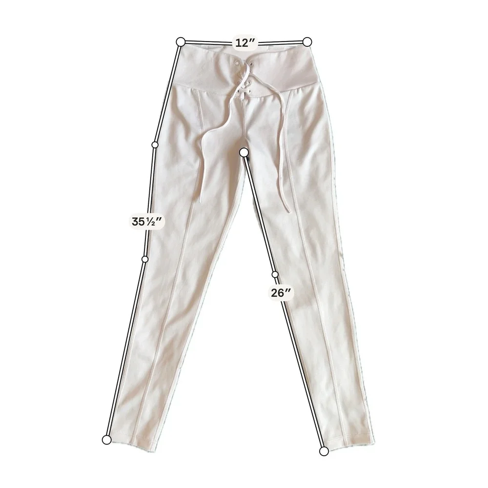 Guess Lace Up Leggings‎ Womens S Cream Excellent High Waisted Athletic Pants